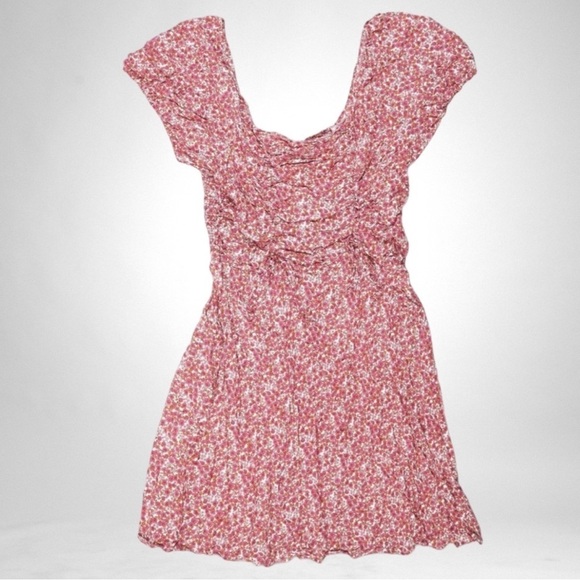 3rd & Malt Ditzy Floral Ruched Mini Dress SZ XL Red - Picture 1 of 7